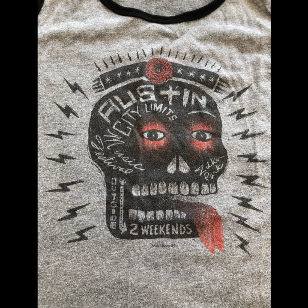 Austin city limits tank top size s ACL sugar skull